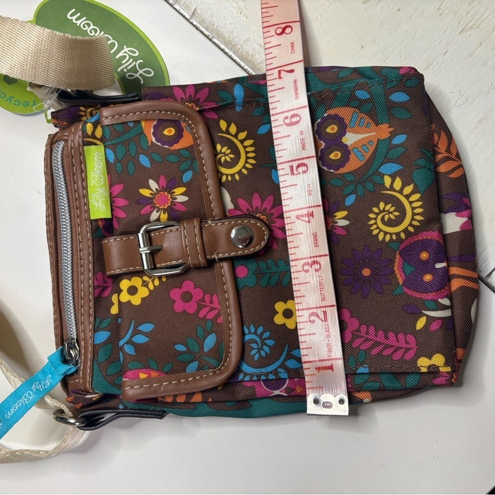 Lilly Bloom Whimsical Woods Flapper Crossbody Purse Brown New Owl Deer Forrest - Picture 7 of 7